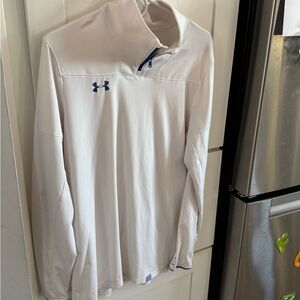 Under Armour White and Blue Quarter-Zip Top